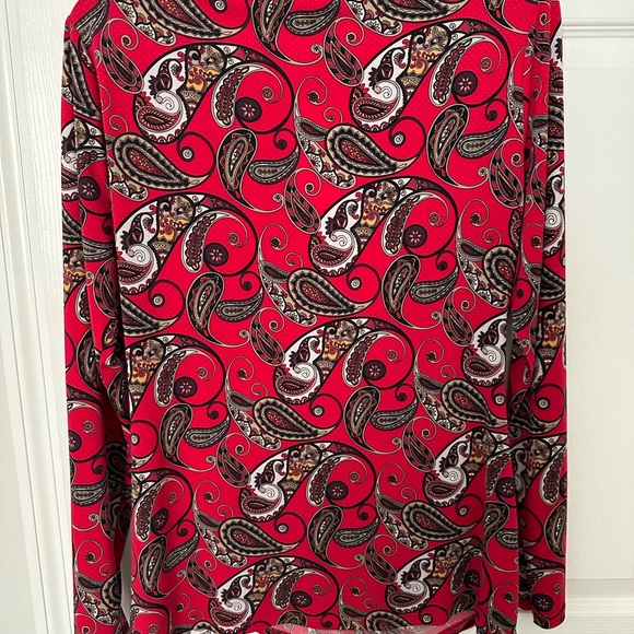 Calvin klein long sleeve blouse paisley print multi colors - Picture 2 of 5
